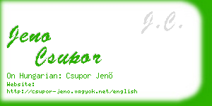 jeno csupor business card